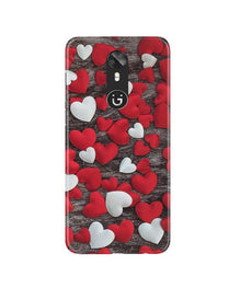 Red White Hearts Mobile Back Case for Gionee A1  (Design - 105)