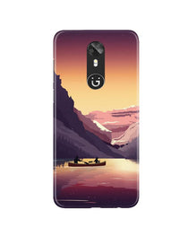 Mountains Boat Mobile Back Case for Gionee A1 (Design - 181)