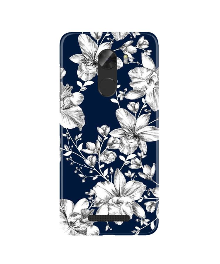 White flowers Blue Background Case for Gionee A1 Lite