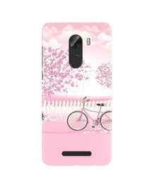 Pink Flowers Cycle Mobile Back Case for Gionee A1 Lite  (Design - 102)