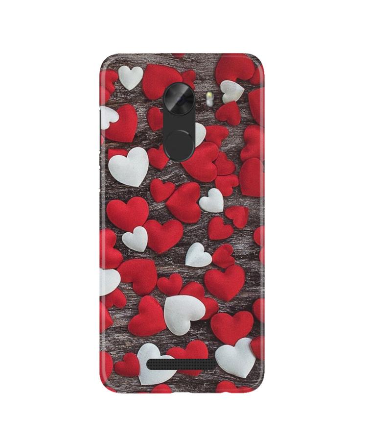Red White Hearts Case for Gionee A1 Lite  (Design - 105)