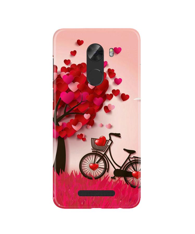 Red Heart Cycle Case for Gionee A1 Lite (Design No. 222)