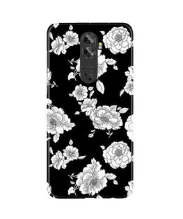 White flowers Black Background Case for Gionee A1 Plus
