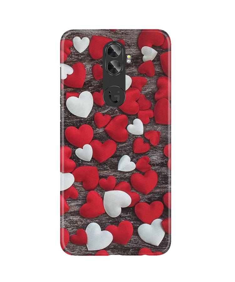 Red White Hearts Case for Gionee A1 Plus  (Design - 105)