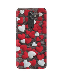 Red White Hearts Mobile Back Case for Gionee A1 Plus  (Design - 105)