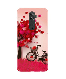Red Heart Cycle Mobile Back Case for Gionee A1 Plus (Design - 222)