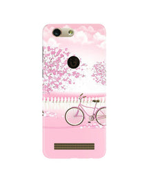 Pink Flowers Cycle Mobile Back Case for Gionee F103 Pro  (Design - 102)