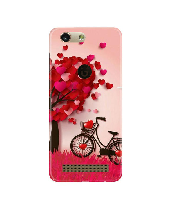 Red Heart Cycle Case for Gionee F103 Pro (Design No. 222)