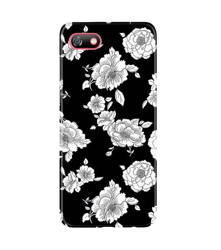 White flowers Black Background Case for Gionee F205