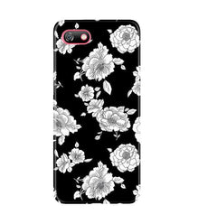 White flowers Black Background Mobile Back Case for Gionee F205 (Design - 9)