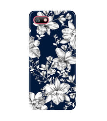 White flowers Blue Background Mobile Back Case for Gionee F205 (Design - 14)