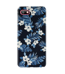White flowers Blue Background2 Mobile Back Case for Gionee F205 (Design - 15)