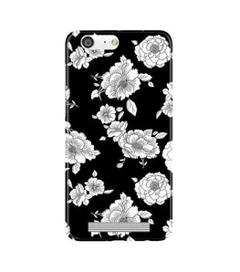 White flowers Black Background Case for Gionee M5