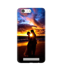 Couple Sea shore Mobile Back Case for Gionee M5 (Design - 13)