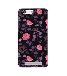 Rose Black Background Mobile Back Case for Gionee M5 (Design - 27)