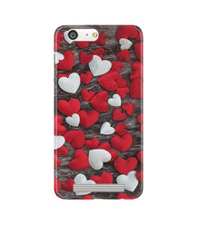 Red White Hearts Mobile Back Case for Gionee M5  (Design - 105)