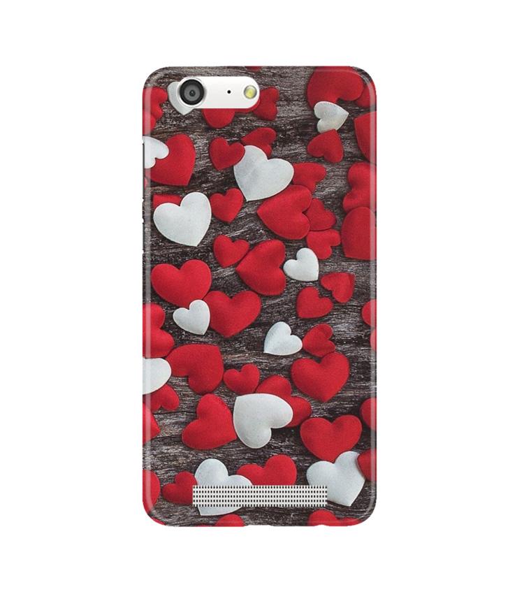 Red White Hearts Case for Gionee M5  (Design - 105)
