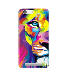 Colorful Lion Mobile Back Case for Gionee M5  (Design - 110)