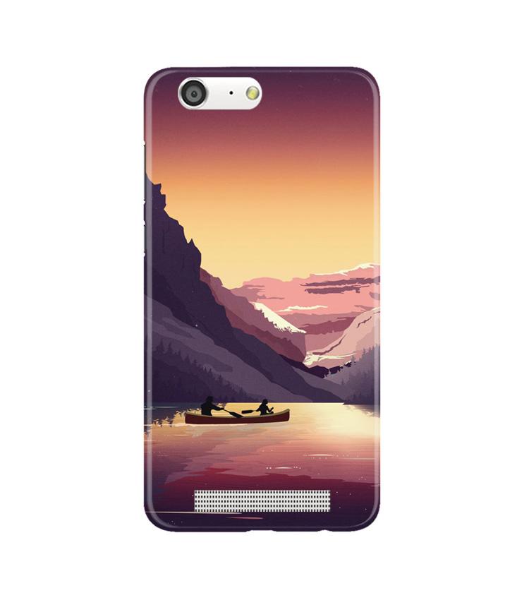 Mountains Boat Case for Gionee M5 (Design - 181)