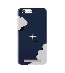 Clouds Plane Mobile Back Case for Gionee M5 (Design - 196)
