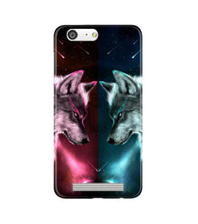 Wolf fight Mobile Back Case for Gionee M5 (Design - 221)