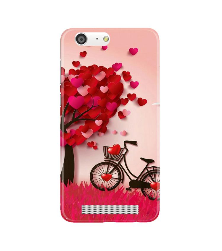 Red Heart Cycle Case for Gionee M5 (Design No. 222)