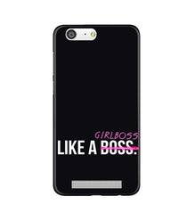 Like a Girl Boss Mobile Back Case for Gionee M5 (Design - 265)