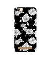 White flowers Black Background Case for Gionee M5 Lite