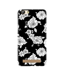 White flowers Black Background Mobile Back Case for Gionee M5 Lite (Design - 9)