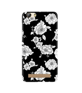 White flowers Black Background Case for Gionee M5 Lite