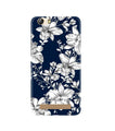 White flowers Blue Background Case for Gionee M5 Lite
