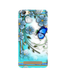 Blue Butterfly Mobile Back Case for Gionee M5 Lite (Design - 21)