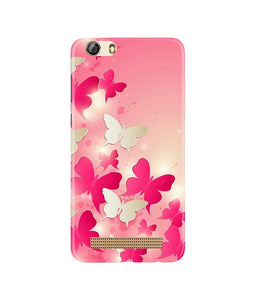 White Pick Butterflies Case for Gionee M5 Lite