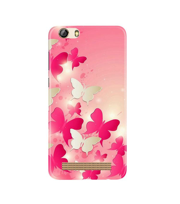 White Pick Butterflies Case for Gionee M5 Lite