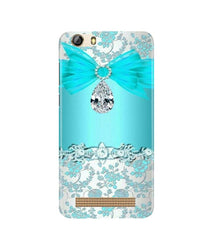 Shinny Blue Background Mobile Back Case for Gionee M5 Lite (Design - 32)