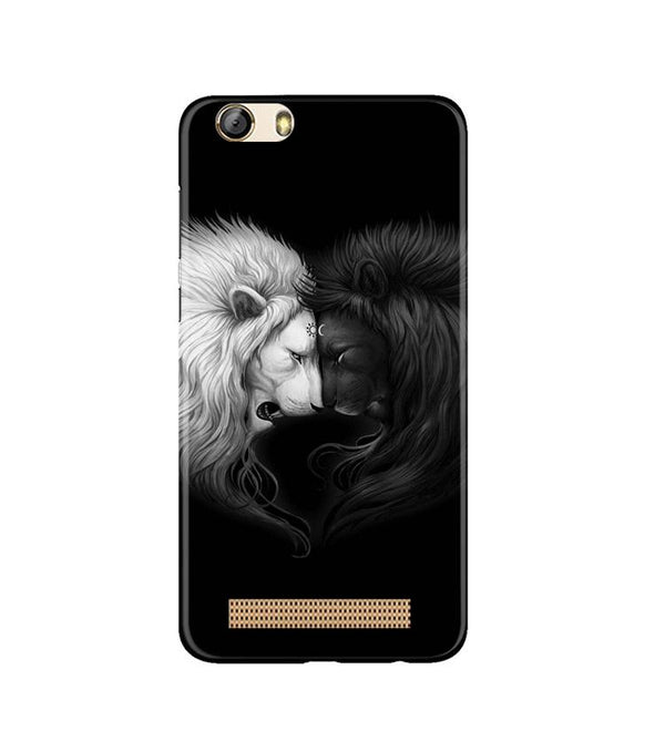 Dark White Lion Case for Gionee M5 Lite  (Design - 140)