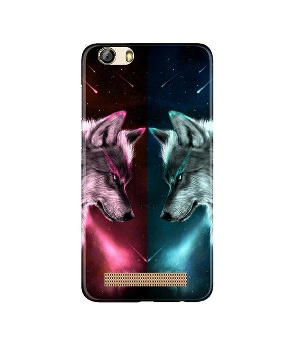 Wolf fight Case for Gionee M5 Lite (Design No. 221)