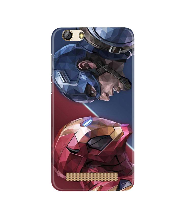 Ironman Captain America Case for Gionee M5 Lite (Design No. 245)