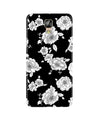 White flowers Black Background Case for Gionee M5 Plus
