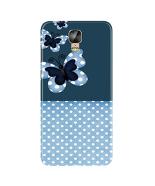 White dots Butterfly Mobile Back Case for Gionee M5 Plus (Design - 31)