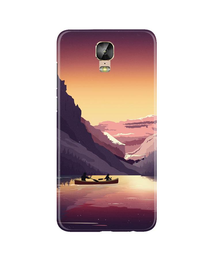 Mountains Boat Case for Gionee M5 Plus (Design - 181)