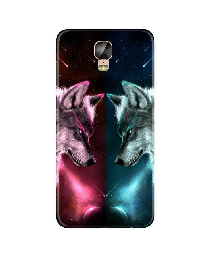 Wolf fight Case for Gionee M5 Plus (Design No. 221)