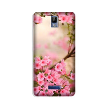 Pink flowers Mobile Back Case for Gionee P7 (Design - 69)