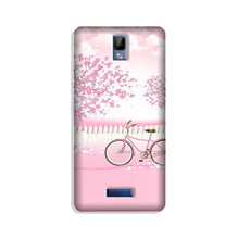 Pink Flowers Cycle Mobile Back Case for Gionee P7  (Design - 102)