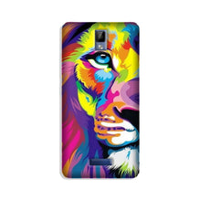 Colorful Lion Mobile Back Case for Gionee P7  (Design - 110)