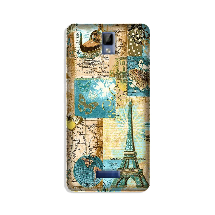 Travel Eiffel Tower Case for Gionee P7 (Design No. 206)