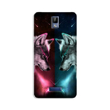 Wolf fight Mobile Back Case for Gionee P7 (Design - 221)