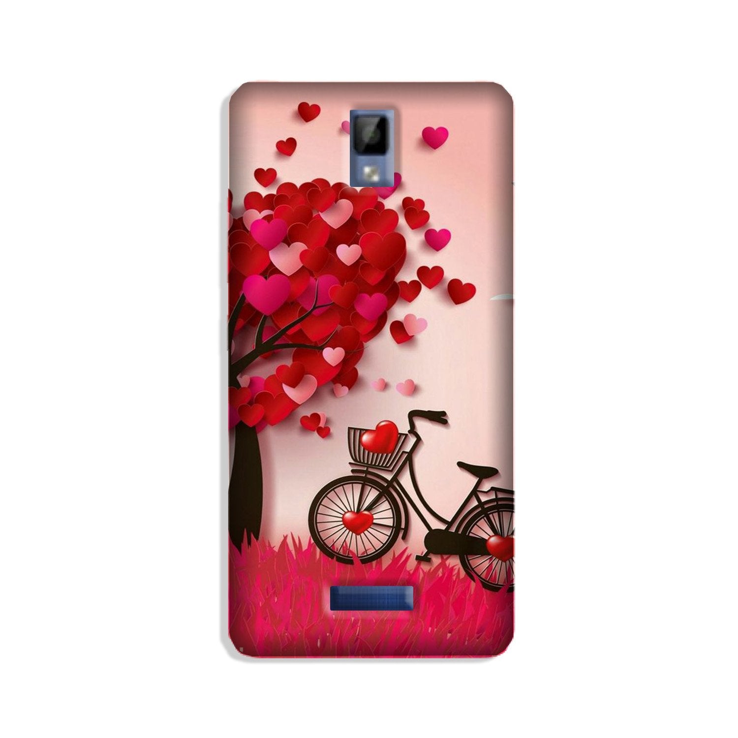 Red Heart Cycle Case for Gionee P7 (Design No. 222)