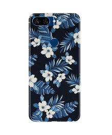 White flowers Blue Background2 Mobile Back Case for Gionee S11 Lite (Design - 15)