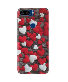 Red White Hearts Mobile Back Case for Gionee S11 Lite  (Design - 105)
